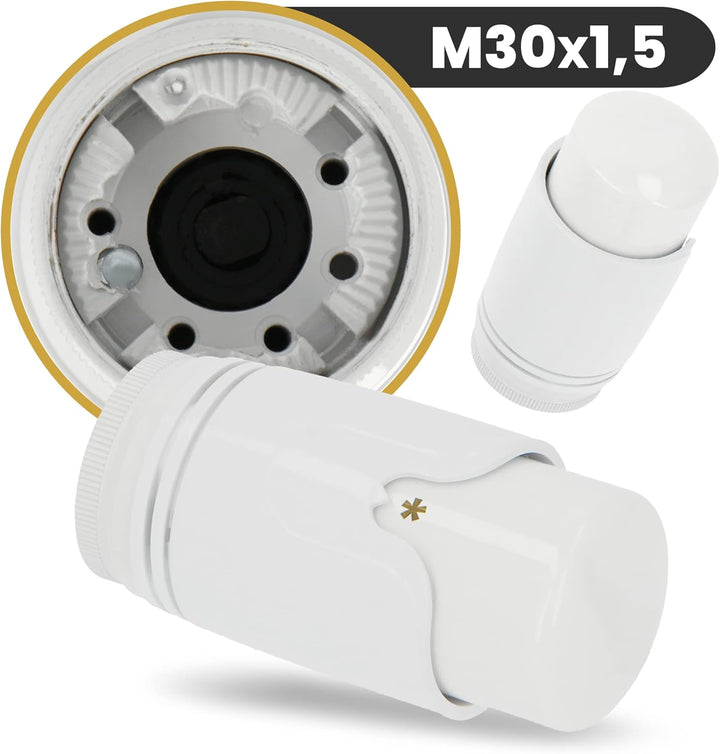 Multiblock Set Heizkörper Thermostat-Heizkörperventil-Set Eckform 1/2'' Weiss Anschlussarmatur Therm