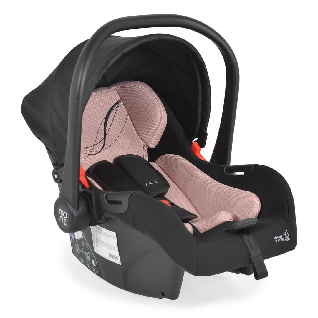 Moni Babyschale i-Size Multi (40-87cm) Gruppe 0+ Fussabdeckung Kopfstütze Gurt, Farben:rosa, rosa