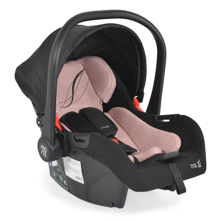 Moni Babyschale i-Size Multi (40-87cm) Gruppe 0+ Fussabdeckung Kopfstütze Gurt, Farben:rosa, rosa