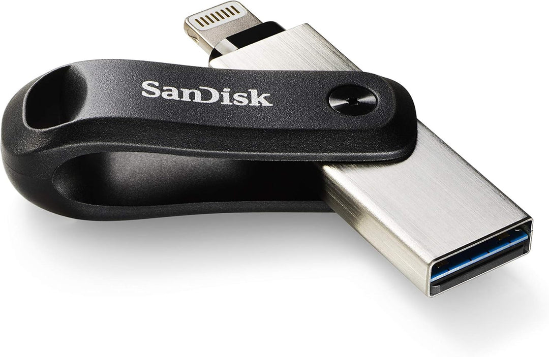 SanDisk iXpand Go Flash-Laufwerk iPhone Speicher 128 GB (iPad kompatibel, automatisches Backup, Schl