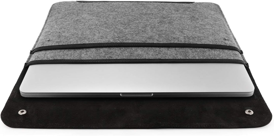 MegaGear MacBook-Tasche aus echtem Leder und Fleece, Laptop-Hülle für MacBook Pro und MacBook Air Hü