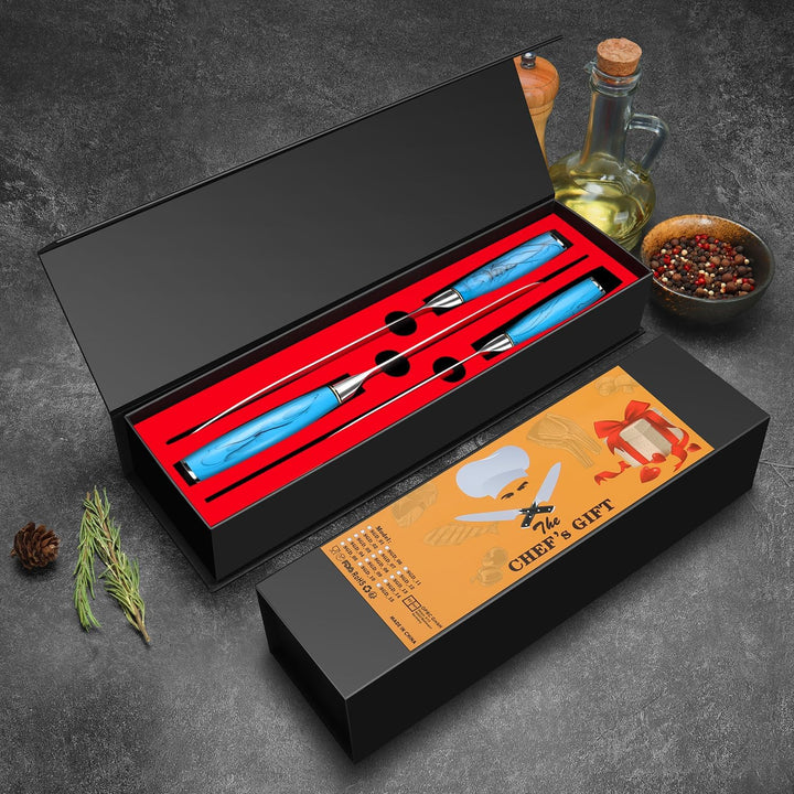 Home Safety Damast Messerset 3STK, Damast Kochmesser Set Filetiermesserset aus 67 Lagen Vg-10 Damast