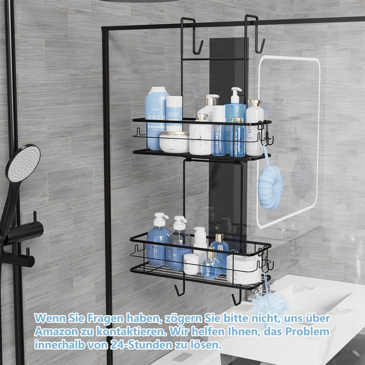 Golden Bell Duschablage zum Hängen, Duschablage Ohne Bohren, Shampoo Halterung für Dusche, Schwarz 2