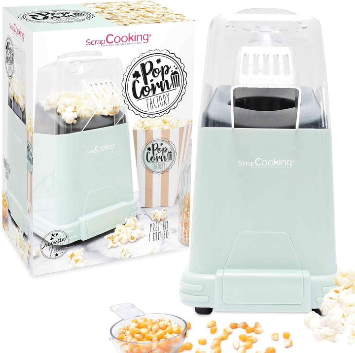 ScrapCooking - Popcornmaschine - Popcorn Maschinen Ohne Öl - Fertig in 1-2 Minuten - Popcorn Maker m