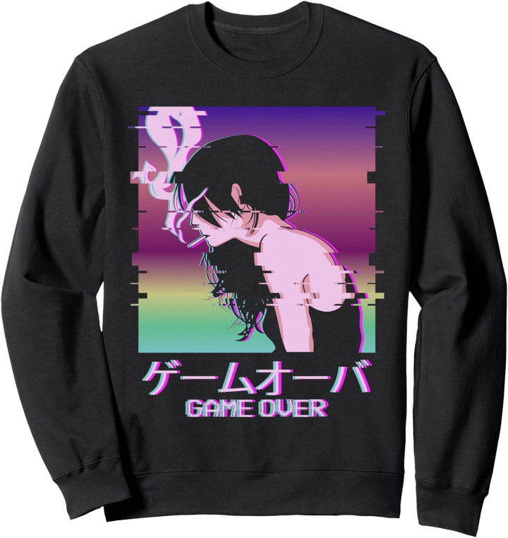 Vaporwave Anime Girl Indie Alt Aesthetic Sad Anime Girl Sweatshirt