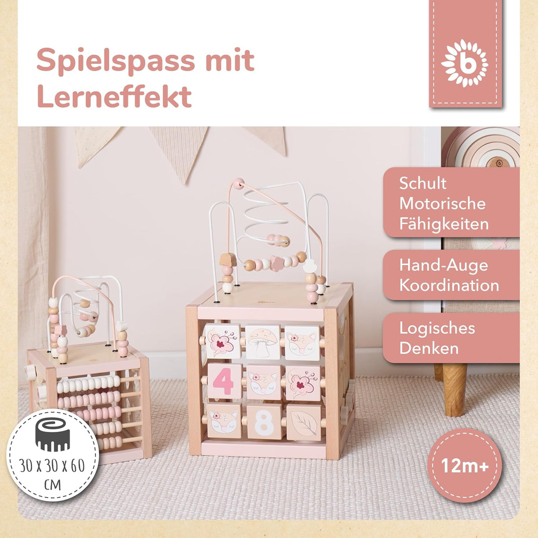 Bieco Motorikwürfel REH Ella XXL nachhaltiges Holz FSC® | Spielwürfel Baby | Motorikwürfel ab 1 Jahr