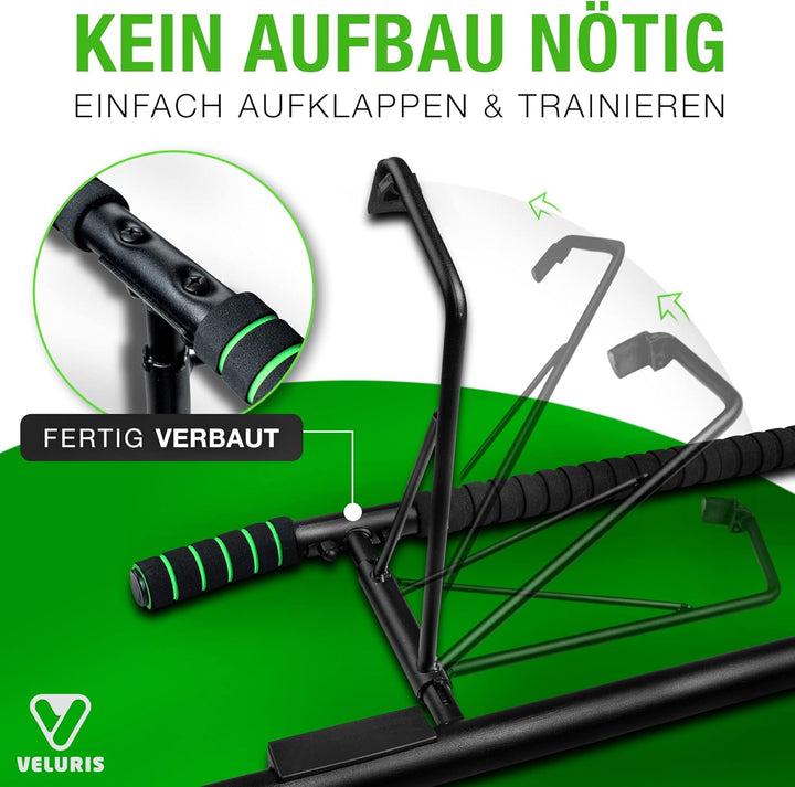 Veluris Klimmzugstange Türrahmen - Stark belastbare Pull up bar [bis 200 KG]- Türreck ohne Aufbau -