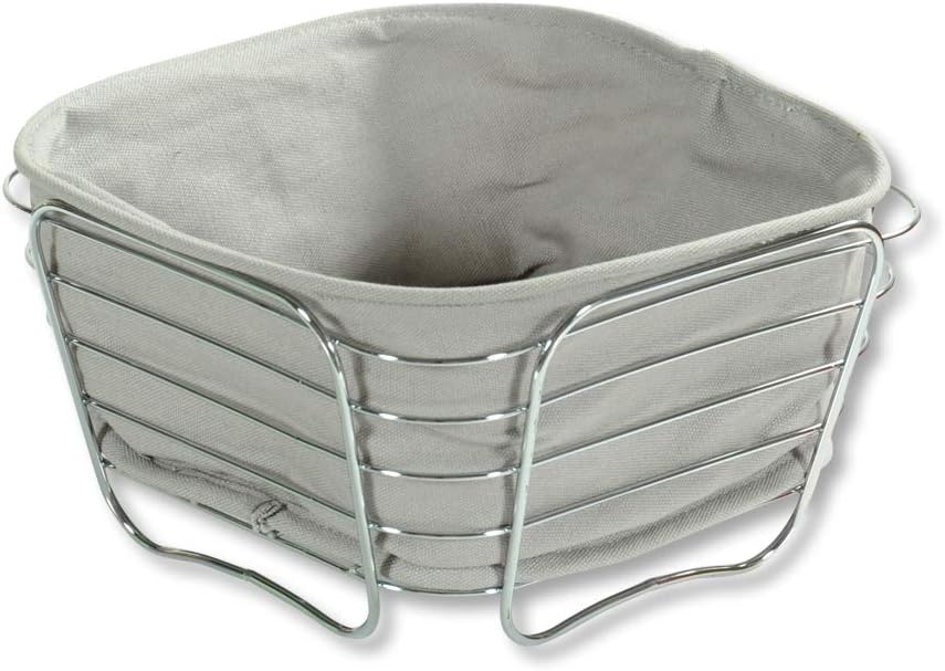 Kesper | Brot- und Obstkorb, Material: Metall, Masse: 21 x 21 x 11 cm, Farbe: Grau | 90871 21.0 x 21