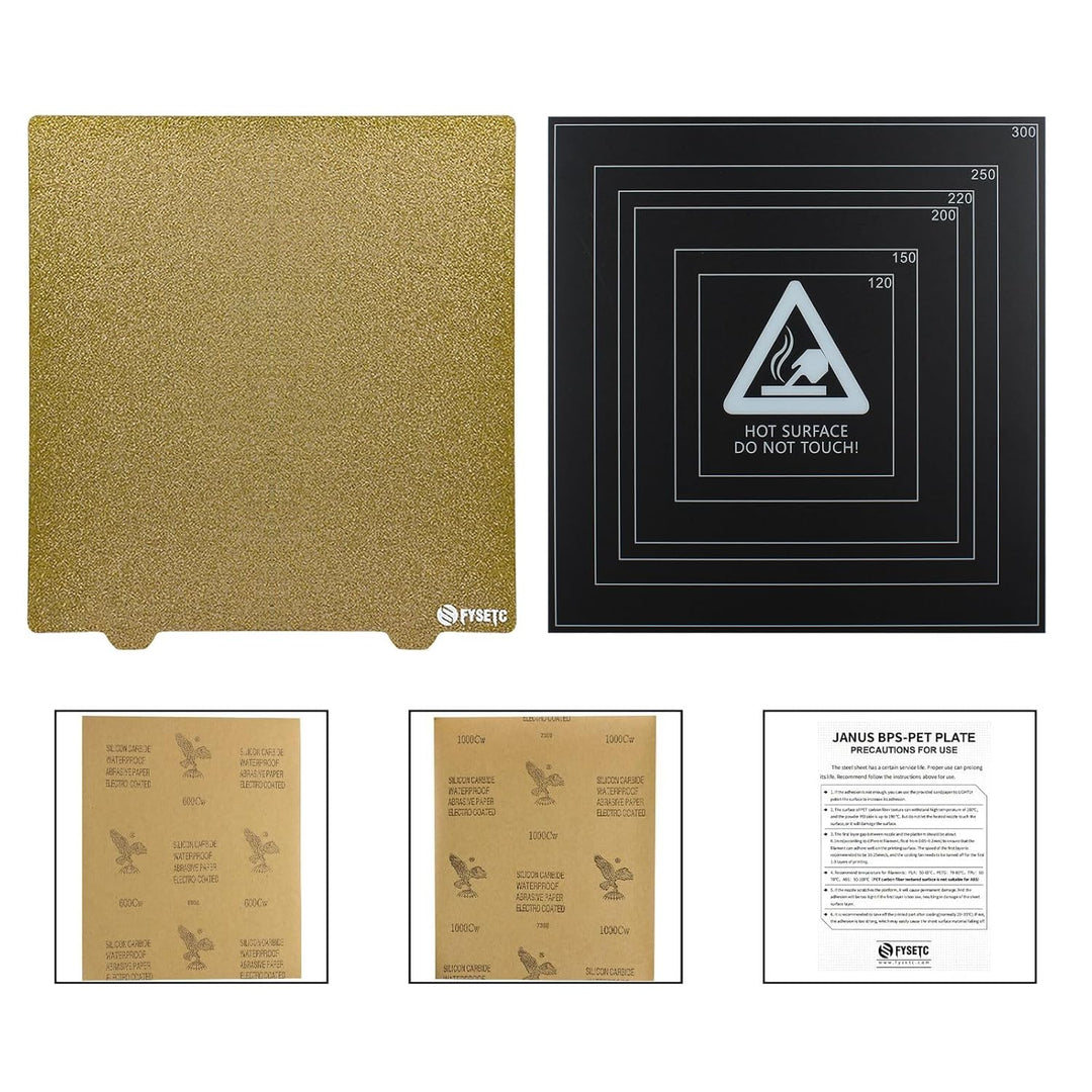 BCZAMD 310 x 310 mm 3D Printer Platform 2022 Upgrade JanusBPS-PET Building Plate Powder GD PEI + PET