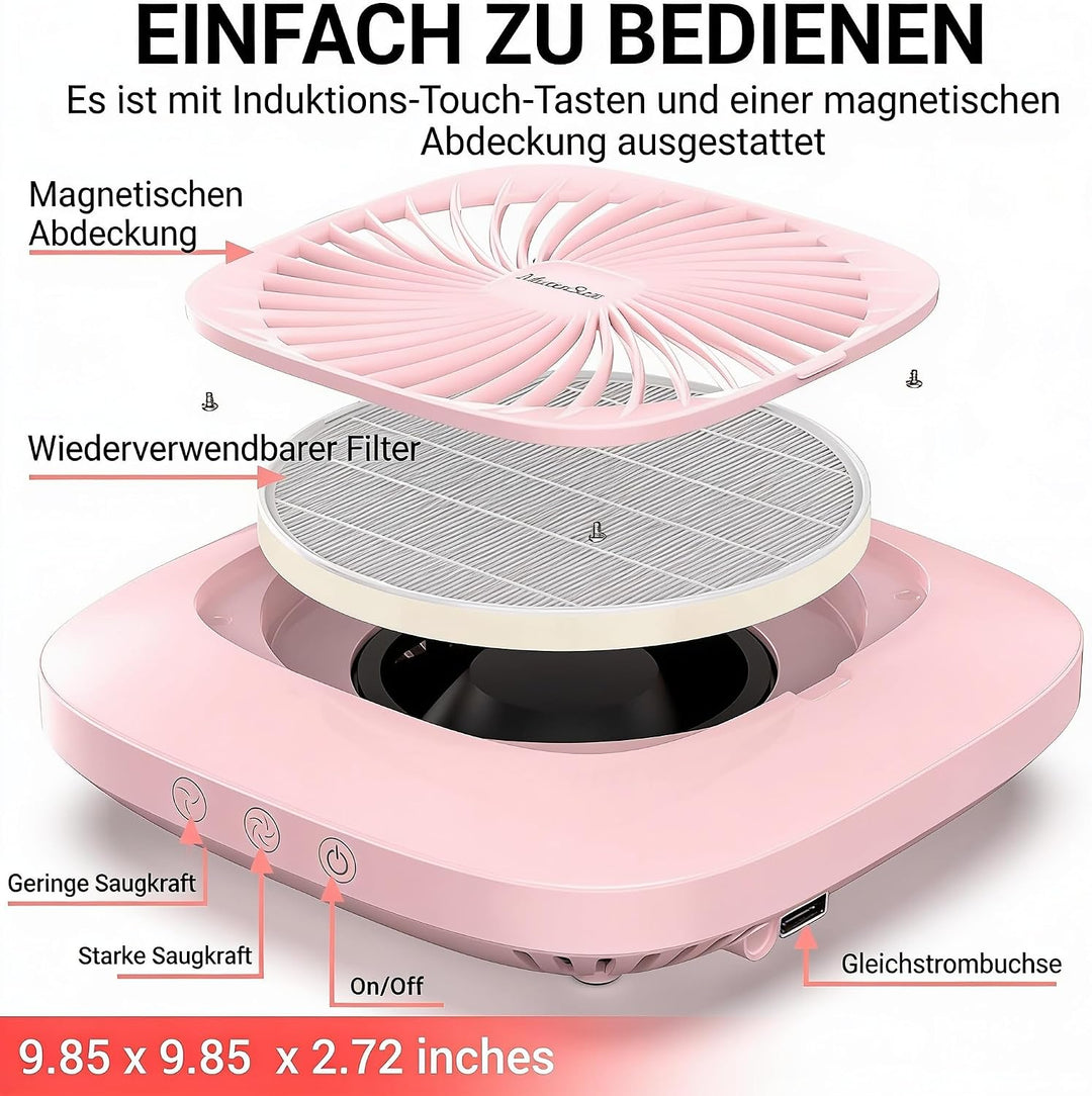 MelodySusie Nagelstaubsauger mit Filter, Professionelle Staubabsaugung für Nagelstudio &amp; Zuhause Lei