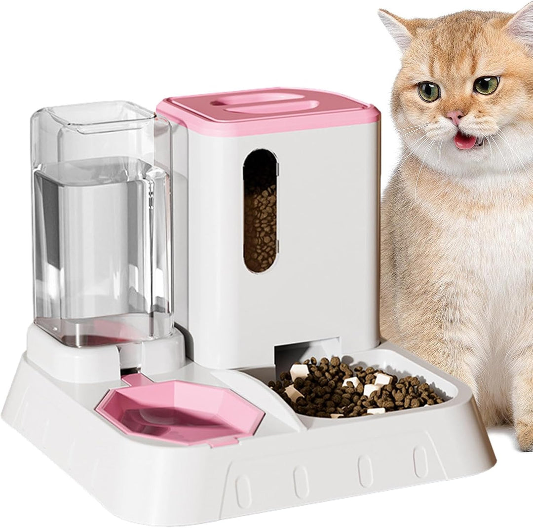 Futter- Und Wasserspender Für Katzen, Automatischer Futterautomaten Für Katzen & Kleine Hunde, 2 In