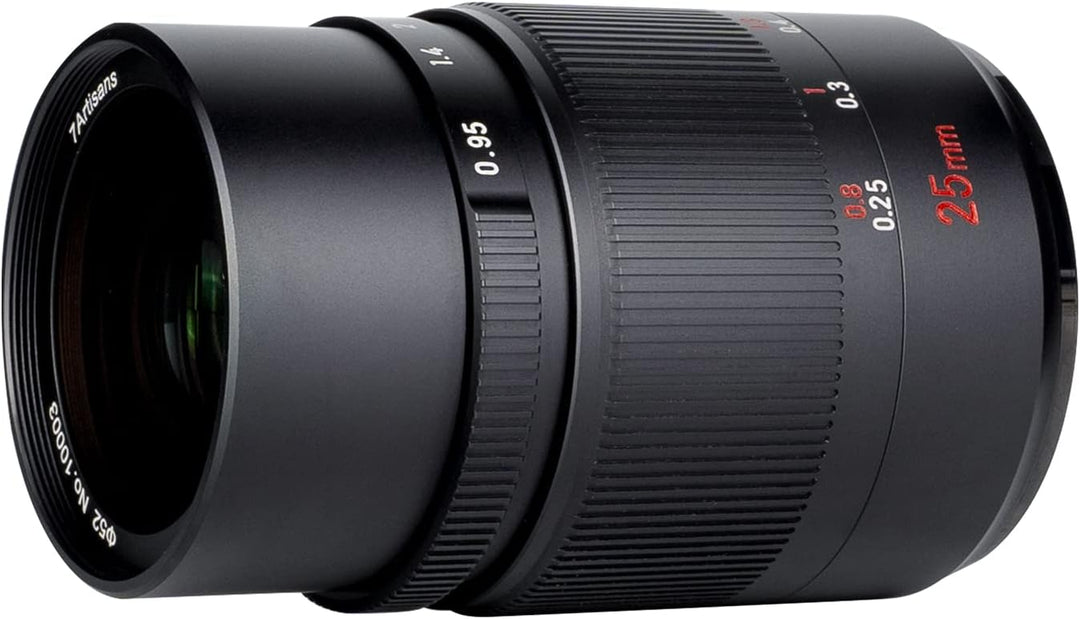 7artisans 25 mm F0.95 APS-C Weitwinkel, grosse Blende, manuelles Prime-Objektiv, kompatibel mit spie