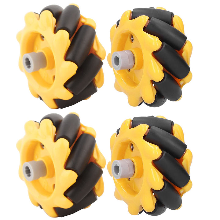 Eujgoov Mecanum-Rad, 48mm Omnidirektionales Rad Smart Robot Autozubehör DIY Spielzeugkomponenten(2 P