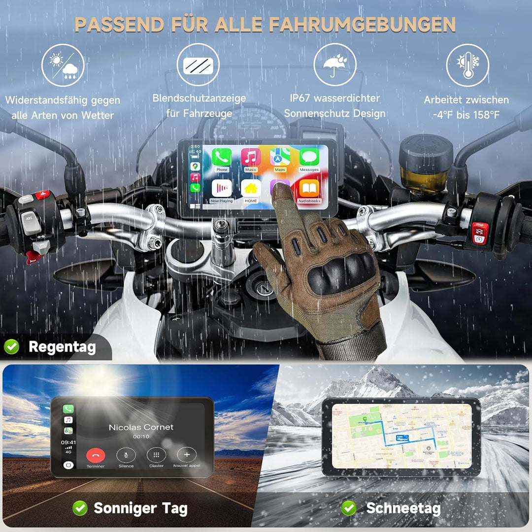 Spedal 6,25 Zoll Motorrad CarPlay Bildschirm für B-MW, Kabelloses CarPlay & Android Auto, Wasserdich
