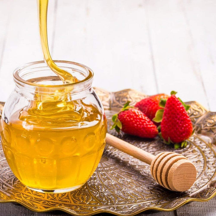 Fdit 50 Pcs/Satz Haushalt Holz Tragbare Mini Marmelade Honig Dipper Jar Dispensing Sammeln Rührstab