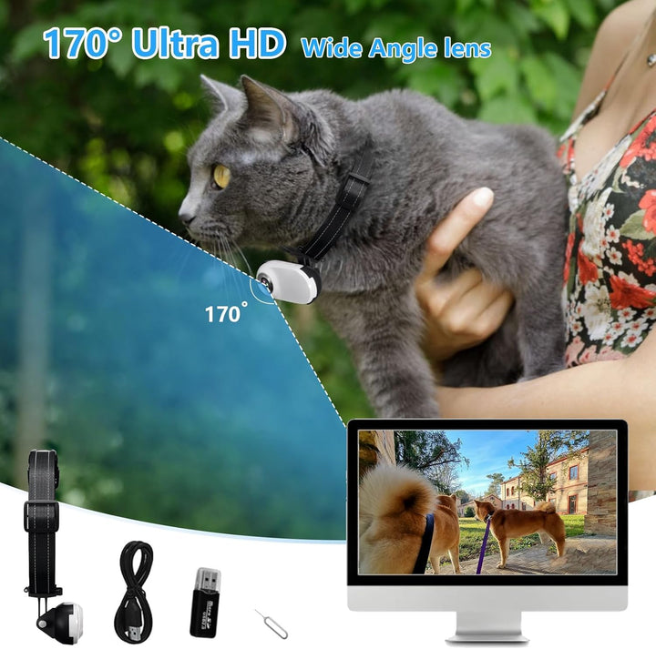 HD 1080P Katzenhalsband mit Videoaufnahme, kabellose Mini-Sportkamera, kleine Action-Kameras, Körper