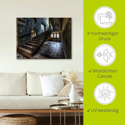 ARTland Leinwandbilder Wandbild Bild auf Leinwand 80x60 cm Wanddeko Lost Places Ruinen Architektur G