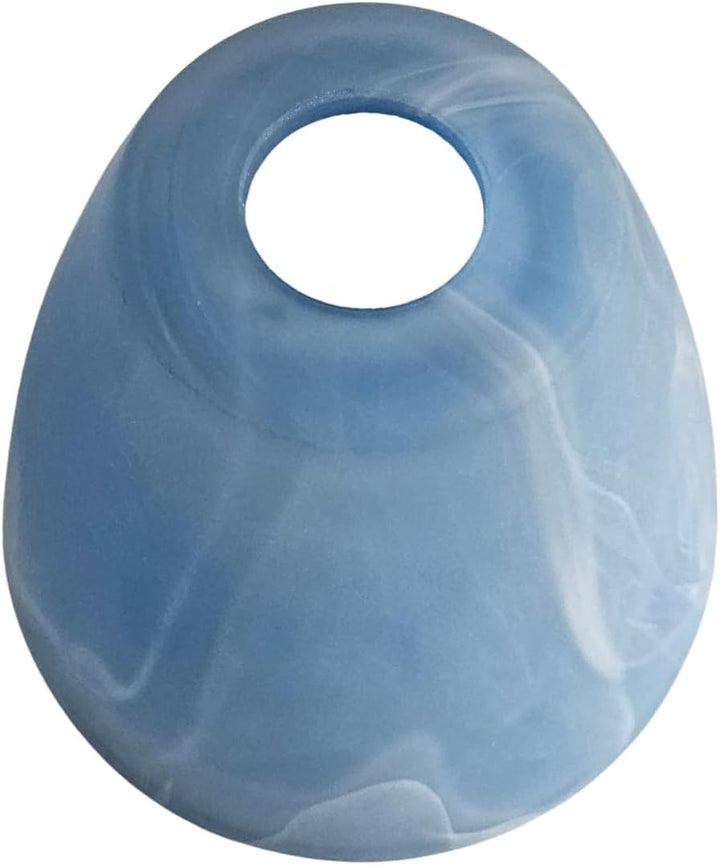 E14 Lampenschirm Glas Blau Weiss marmoriert Ø13 cm – Ersatzglas Lampenglas konisch Höhe 10,5 cm, Öff