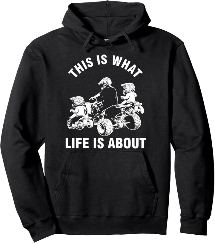 Worum Es Im Leben Geht Vater Kinder Quad ATV Fahrer Gelände Pullover Hoodie