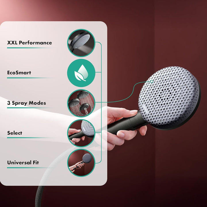 hansgrohe Raindance Alive Select S - wassersparender Duschkopf 7,1 l/min (EcoSmart), Handbrause mit