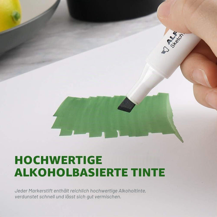 Arrtx Marker Stift mit 80 Farben, ALP Doppeltipps Graffiti Marker pen mit Tragebox für Entwürfe, Zei