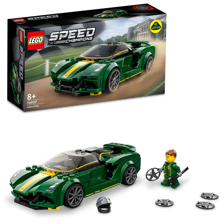 LEGO Speed Champions Lotus Evija, Bausatz für Modellauto, Auto-Spielzeug mit Cockpit für 2 Figuren,