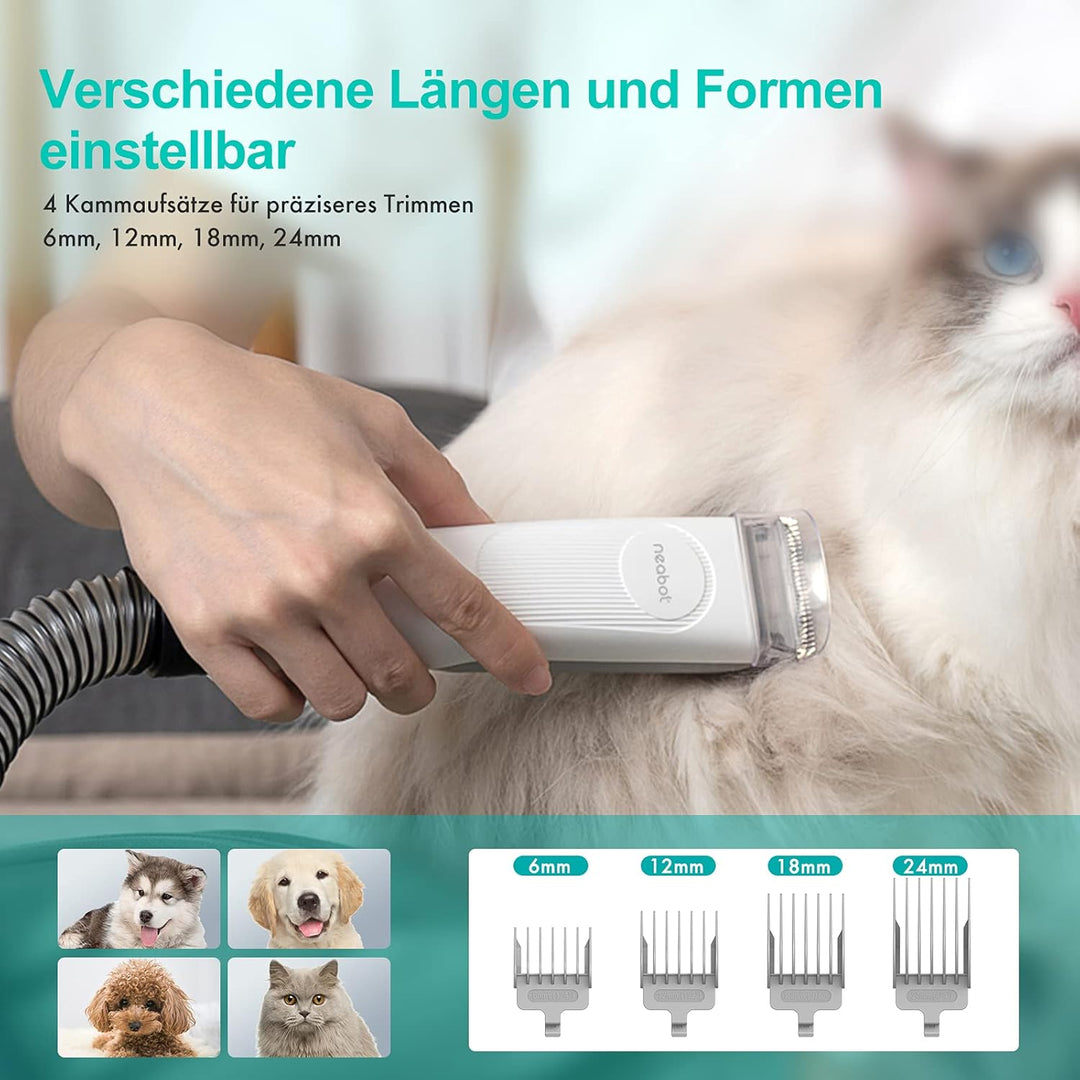 neabot P1 Pro Hundeschermaschine mit Tierhaar Staubsauger, Profi Haustierpflegeset, leise Schermasch