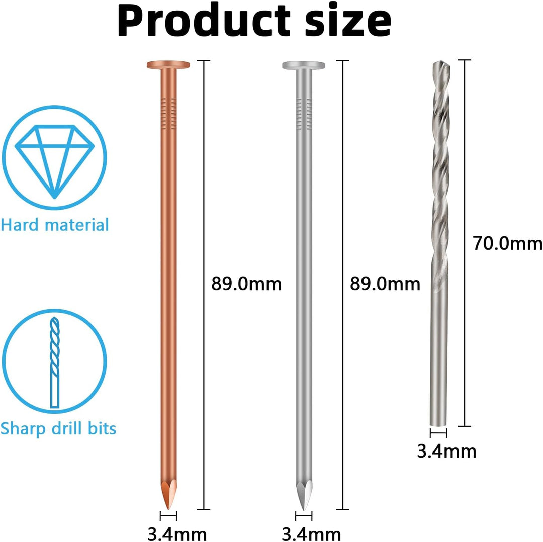 LALAGO 22 stück Grosse Kupfernägel, Kupfernägel Baumkiller, Solid Kupfer Schlagkraft Nägel, 89mm Lan
