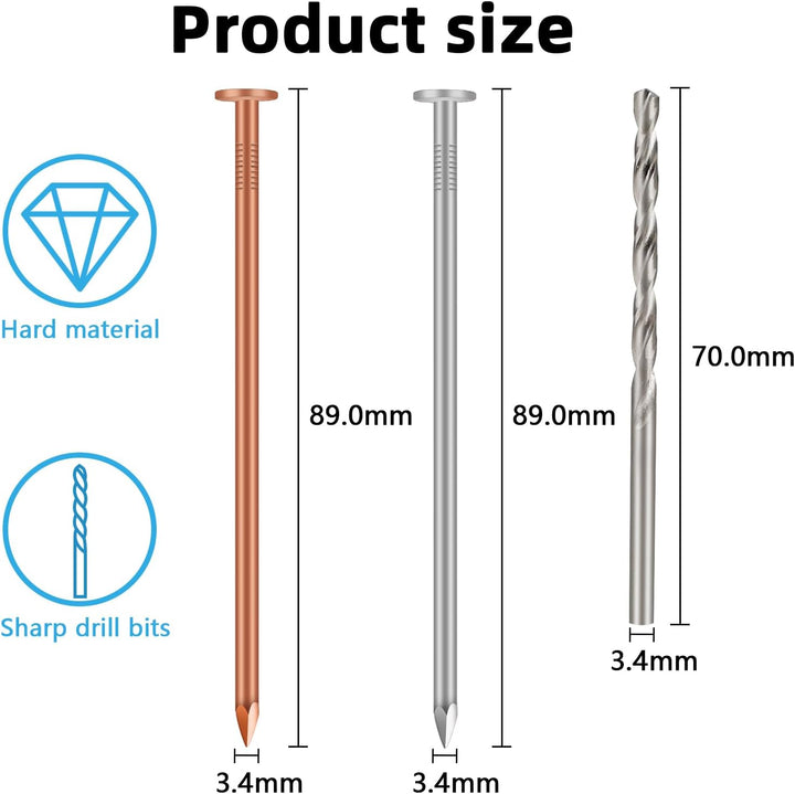 LALAGO 22 stück Grosse Kupfernägel, Kupfernägel Baumkiller, Solid Kupfer Schlagkraft Nägel, 89mm Lan