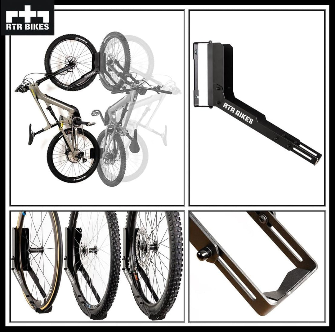 RTR BIKES Kranked Twist Profi-Aufhänger/Wandhalterung Fahrrad-Schwenkbügel - Ideal für Garagen oder