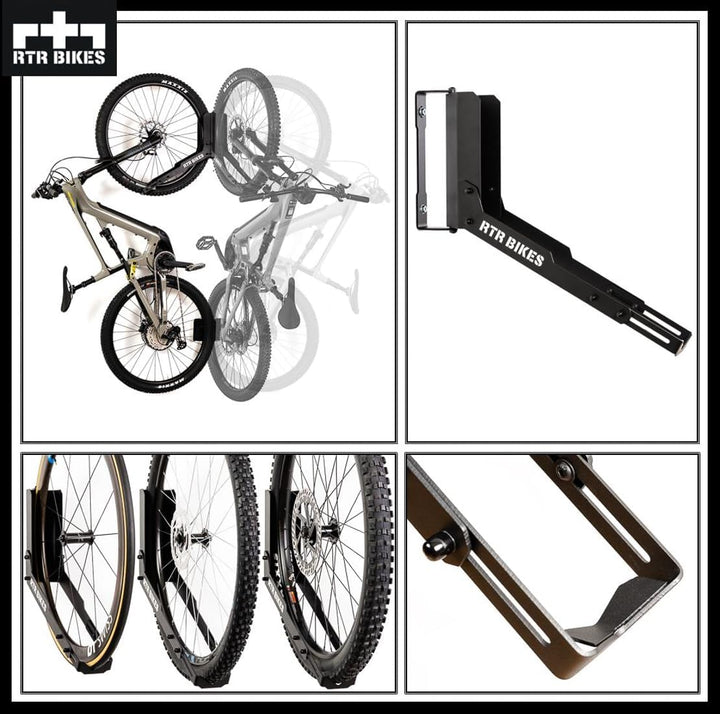 RTR BIKES Kranked Twist Profi-Aufhänger/Wandhalterung Fahrrad-Schwenkbügel - Ideal für Garagen oder