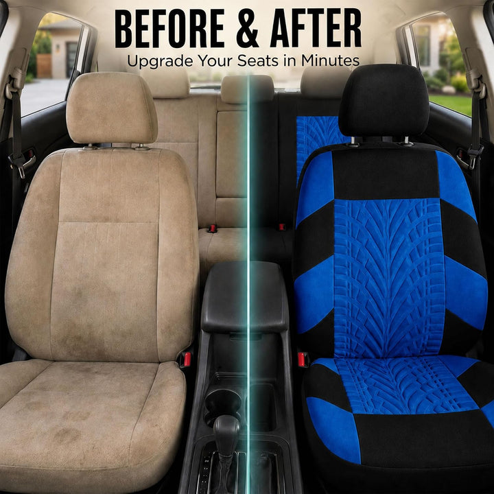 FH GROUP FB071BLUE115 Autositzbezug (Travel Master Airbag und Split Bench kompatibel, blau) Blau-Vol