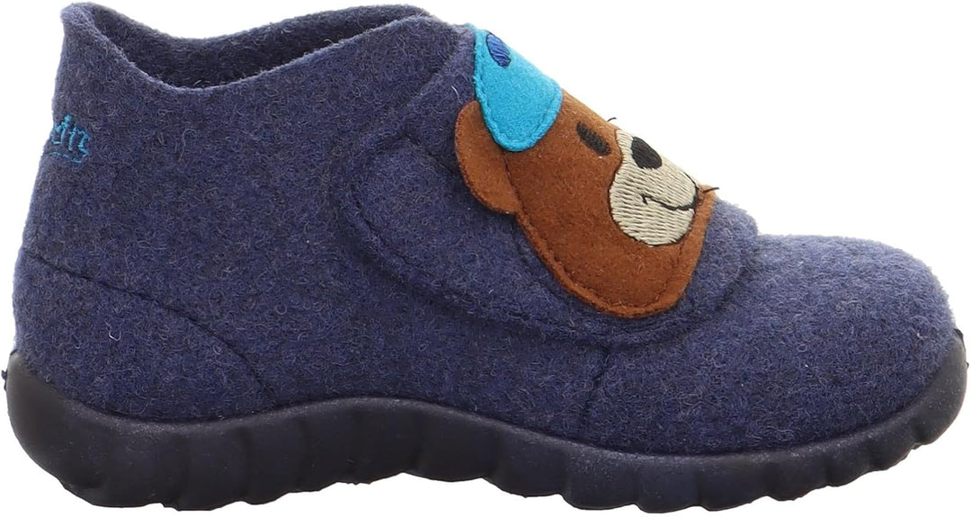 Superfit Baby-Jungen Happy Wollfilz Hausschuh 21 EU Blau 8030, 21 EU Blau 8030