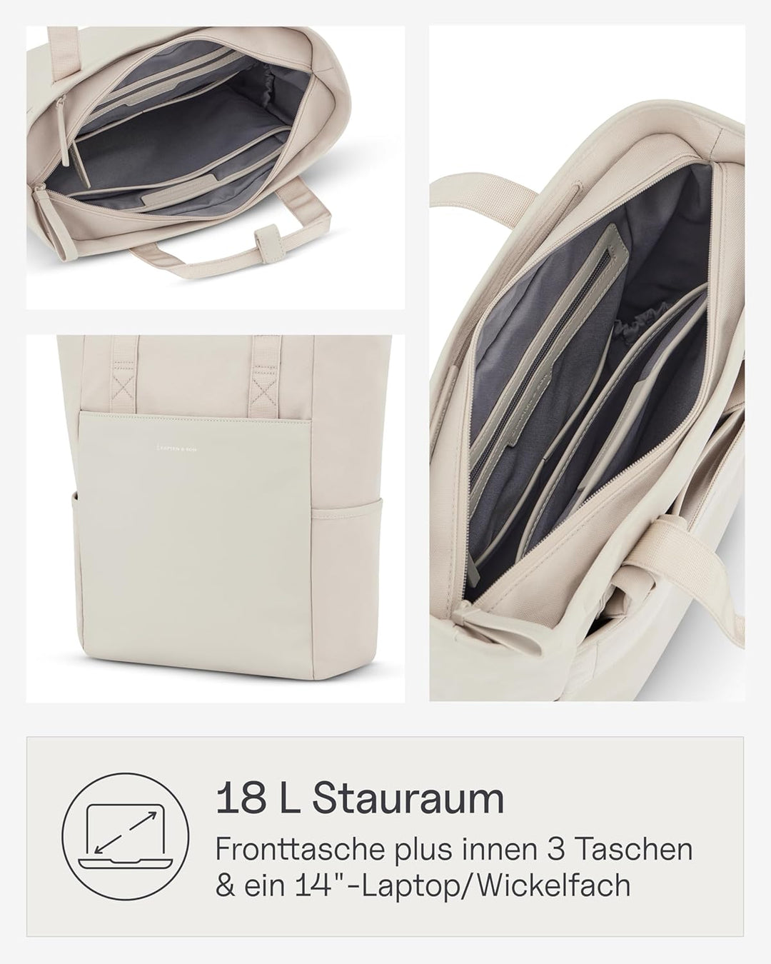 Kapten & Son Rucksack Lindby Diaper Set 20 L | 2in1 Wickelrucksack & Wickeltasche mit Kinderwagen- u