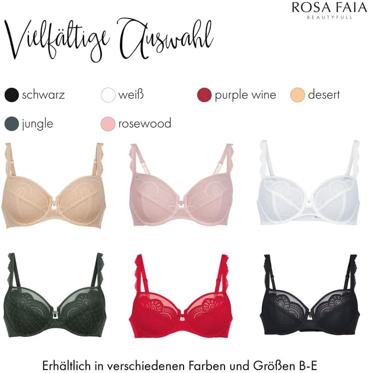 Rosa Faia by Anita Damen Bügel-BH Selma 5634 - Komfort-Spitzen-BH mit Zierstein – stützender Damen B