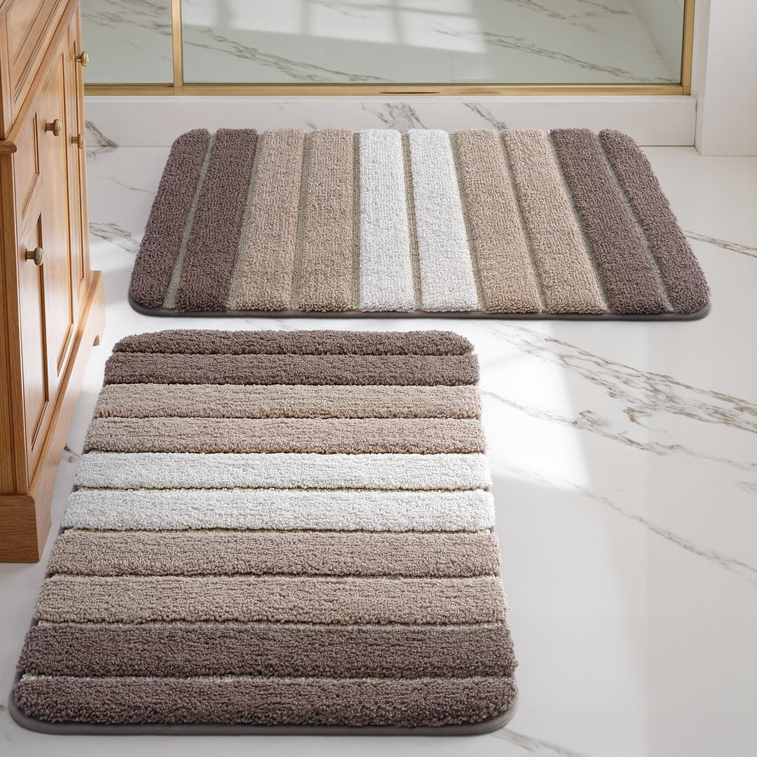 DEXI 2er Pack Badematte rutschfest 50 x 80 cm, Weich Badezimmerteppich Saugfähige Badteppich Waschba
