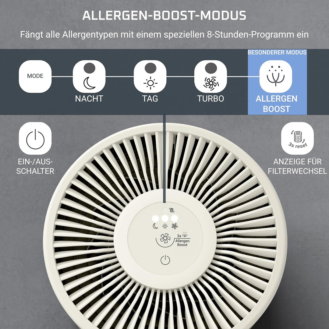 Rowenta Pure Air Mini Luftreiniger, für zu Hause, ultrakompakte Grösse | bis 22 m², extrem leiser Na
