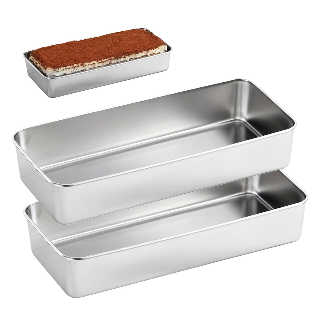Grosse Edelstahl Brotbackform 2er-Set: Edelstahl Rechteckig Toastbrot Backform für Brot/Kuchen/Toast