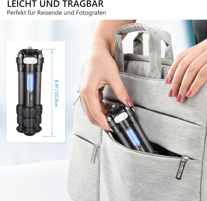 ARTCISE Kohlefaser-Mini-Stativ, tragbares kompaktes Tischstativ, leichtes kleines Stativ für Kameras