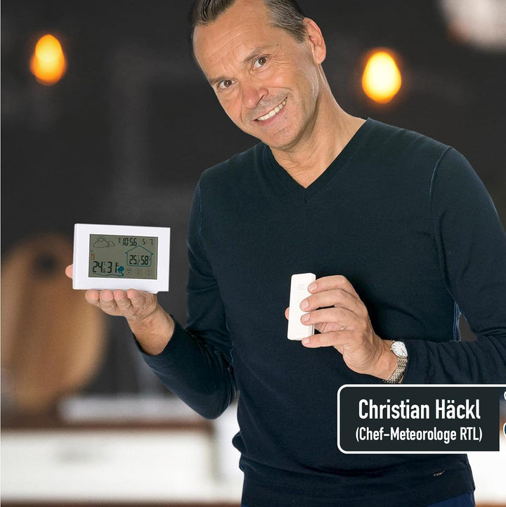 Fackelmann 16403 Digitale und digitale Innen-/Aussenwetterstation, Temperaturmonitor, Radiowecker, U