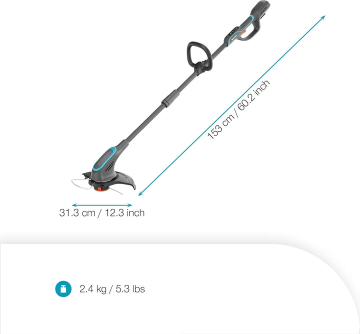 Gardena PowerTrim 30/18V Solo Akku-Rasentrimmer, Power for All-kompatibel, PowerBoost-Modus, 2-mm Tr