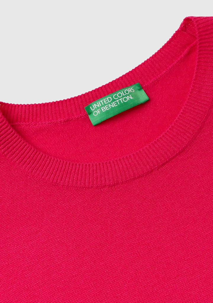 United Colors of Benetton Damen Maglia G/C M/L 1002d1k01 Pullover S Fuchsia 2l3, S Fuchsia 2l3