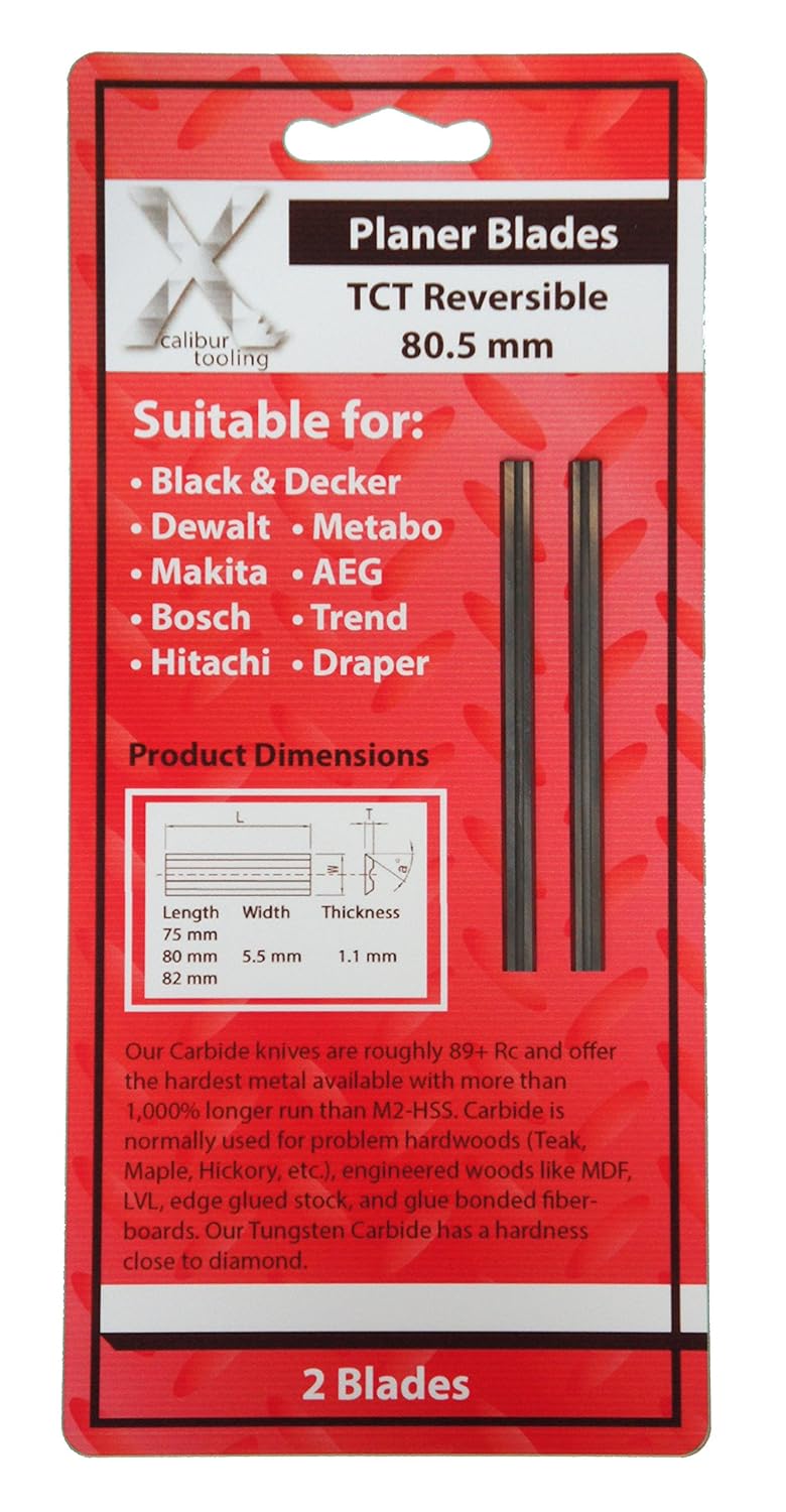 Hobelmesser 80.5mm Tunsgten Hartmetall Reversible für DeWalt, Makita, Elu, NuTool, Bosch, AEG, Haffn