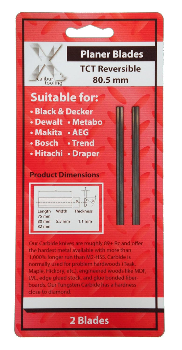 Hobelmesser 80.5mm Tunsgten Hartmetall Reversible für DeWalt, Makita, Elu, NuTool, Bosch, AEG, Haffn