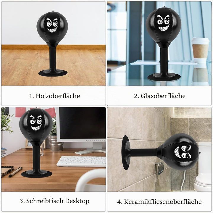 Punchingball Tisch, Büro mit Saugnapf Rage Bag Schreibtischboxsack Tool mit Federn für Chef Kollegen