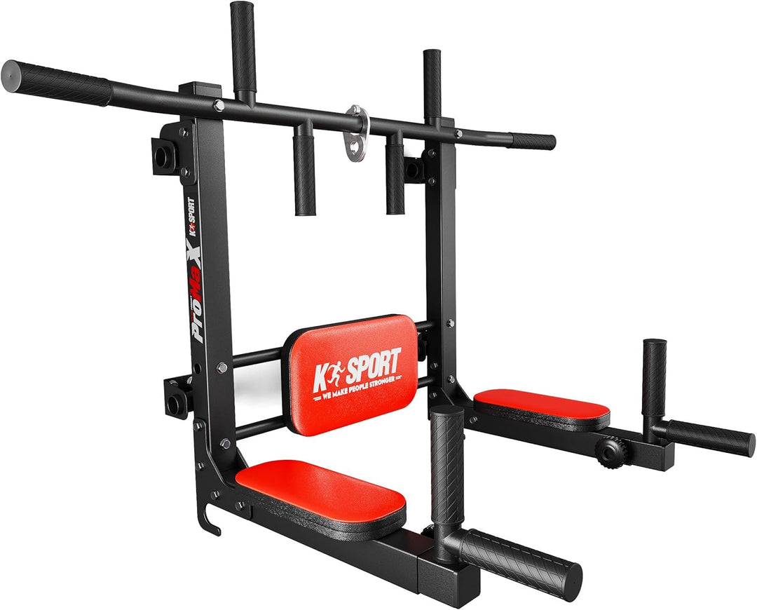 K-Sport: Klimmzugstange + Dip Station zur Wandmontage bis 200kg belastbar I Kraftstation mit PullUp