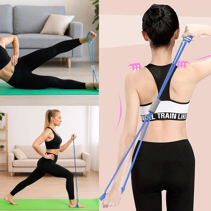 JDCMEI Bauchtrainer, Multifunktionales Spannseil mit Rückentrainer & Fitnessbänder, Sit-Up Trainings