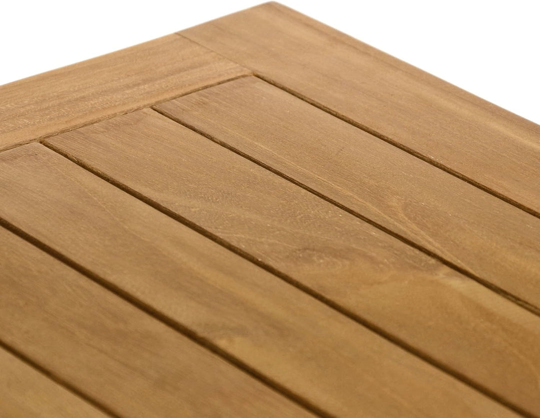 Divero Beistelltisch Blumen Hocker Balkontisch Teak Holz Tisch für Bad Terrasse Balkon Garten – wett