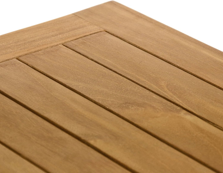 Divero Beistelltisch Blumen Hocker Balkontisch Teak Holz Tisch für Bad Terrasse Balkon Garten – wett