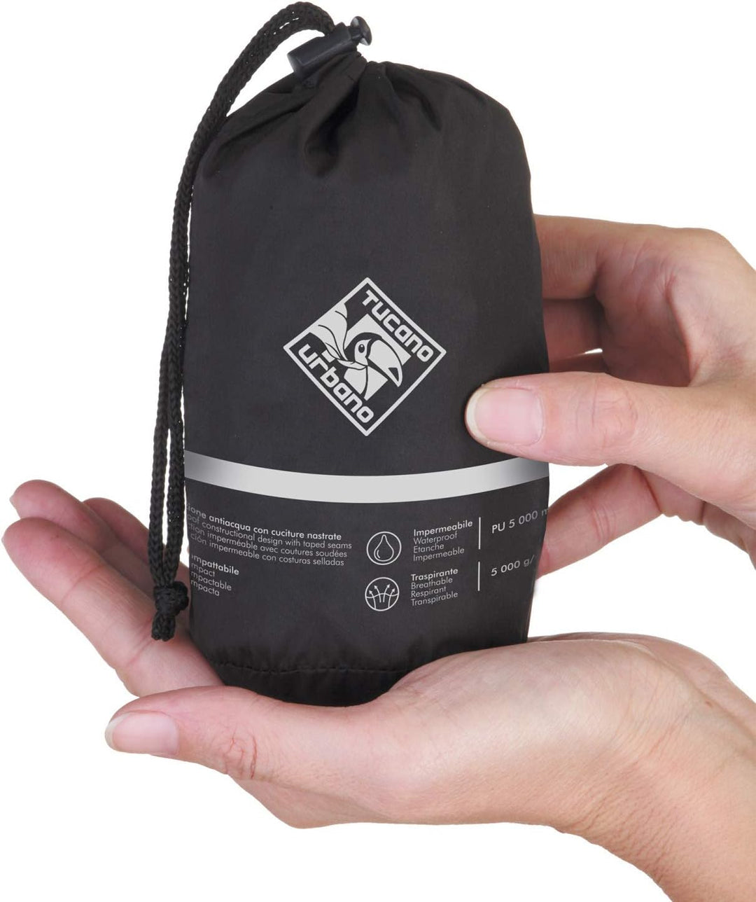 TUCANO URBANO Unisex Nano Rain Jacket Plus COMPLETO XS Nero, XS Nero